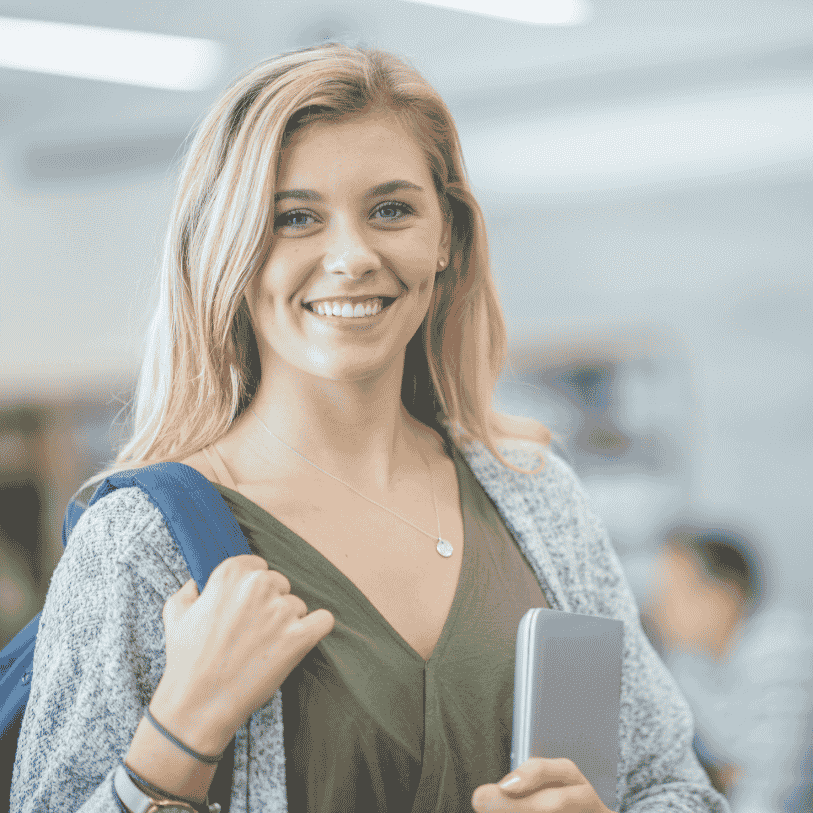 studente op de opleiding vrolijk